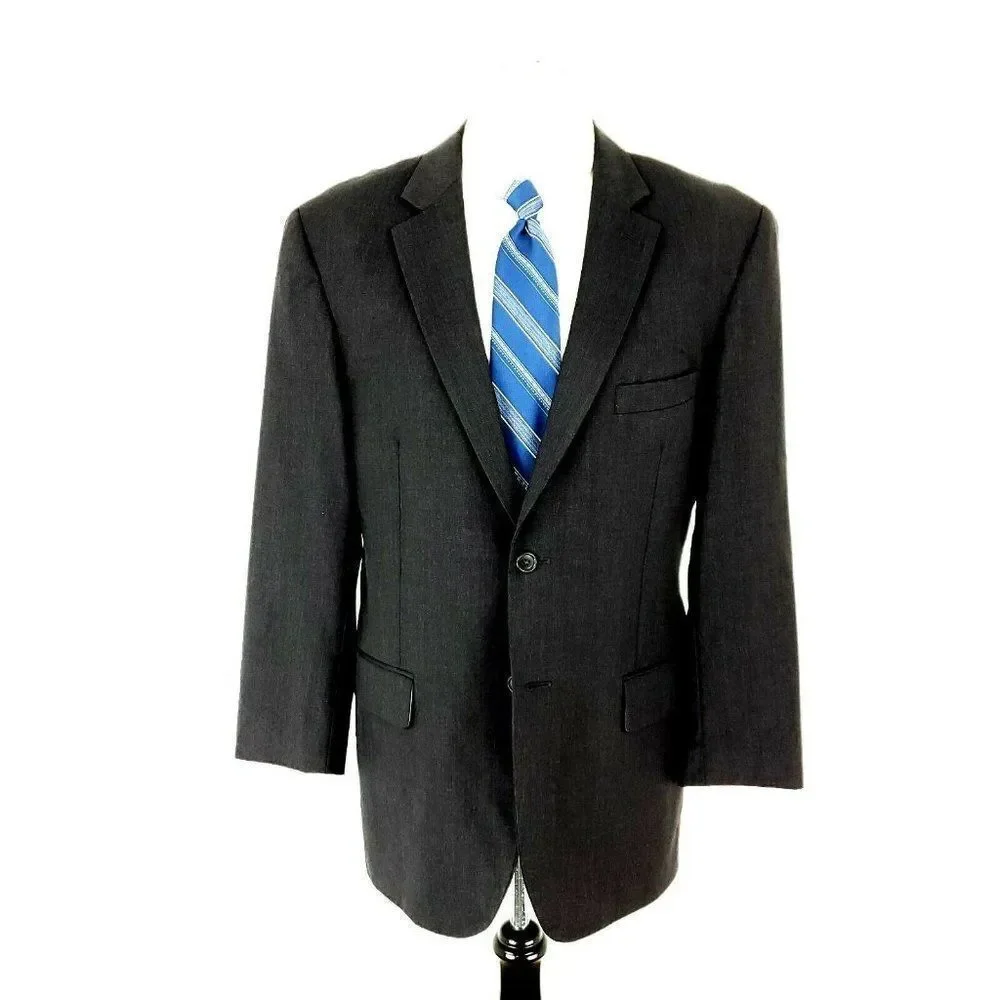 Wilke Rodriguez Wool 2‎ Button Suit Jacket 40R Gray